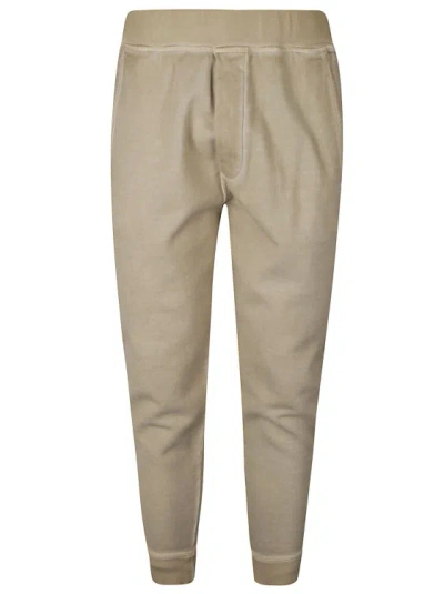 Dsquared2 Beige Cotton Logo Print Trousers In Brown