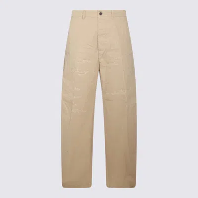 Dsquared2 Beige Cotton Pants In Neutral
