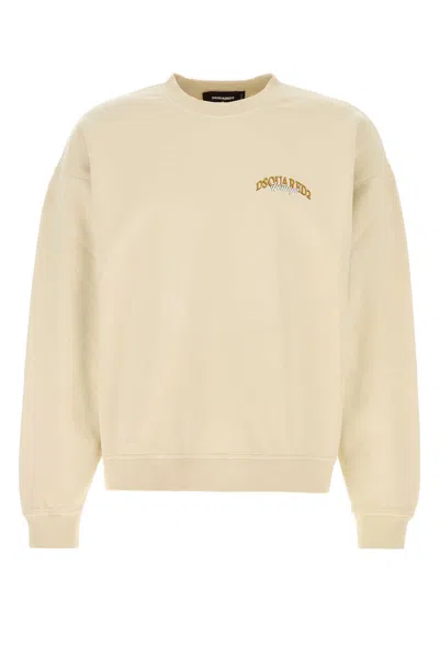 Dsquared2 Beige Cotton Sweatshirt In Nude