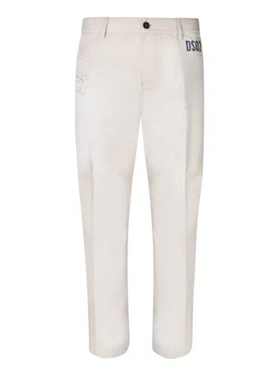 DSQUARED2 DSQUARED2 BEIGE COTTON TROUSERS