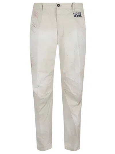 Dsquared2 Sexy Cotton Chino Trousers In Beige