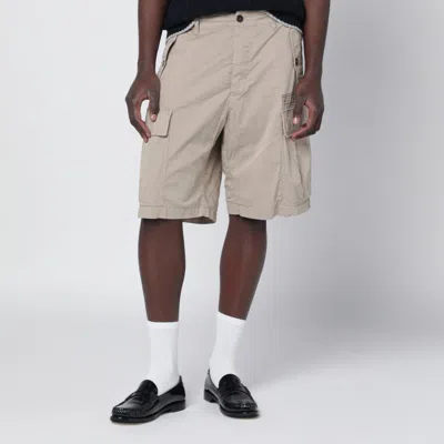 Dsquared2 Beige Cotton-blend Cargo Bermuda Shorts In Gray
