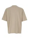 Dsquared2 Beige Crewneck T-shirt With Maxi Logo Print On The Front In Cotton Man In Neutral