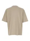 Dsquared2 Beige Crewneck T-shirt With Maxi Logo Print On The Front In Cotton Man In Neutral