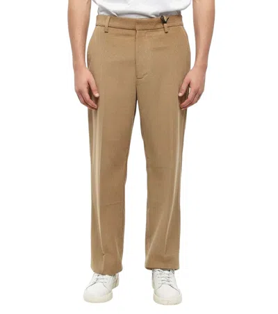 Dsquared2 Beige Flat Front Pants In Brown