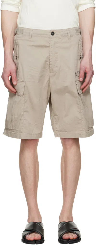Dsquared2 Men Grey Shorts With Wide Leg And Four Flap Pockets With Buttons In Cotton Stretch Man In Animal Print
