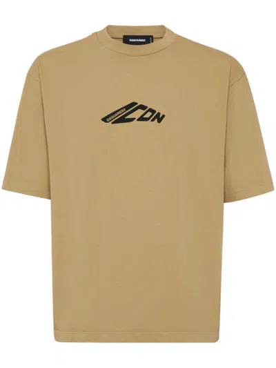 DSQUARED2 BEIGE LOGO T-SHIRT