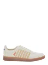 Dsquared2 Beige Low Top Sneakers With Logo Patch On The Tongue And Logo Lettering On The Heel In Canvas Blend 