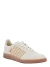 Dsquared2 Beige Low Top Sneakers With Logo Patch On The Tongue And Logo Lettering On The Heel In Canvas Blend 