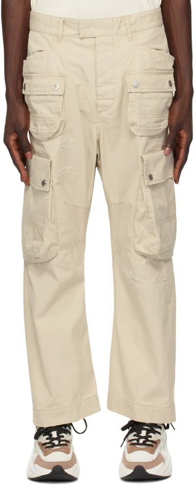 DSQUARED2 BEIGE MULTIPOCKET CARGO PANTS