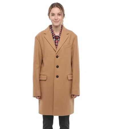Dsquared2 Beige Notched Lapel Trench Coat In Brown