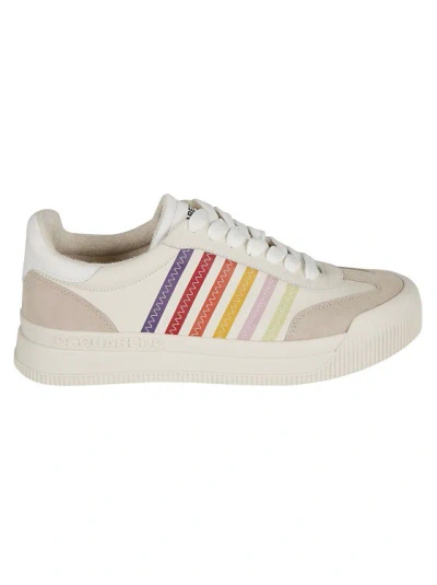 Dsquared2 Beige Panelled Sneakers In Multicolor