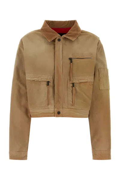 Dsquared2 Beige Shirt Collar Bomber Jacket In Neutral
