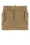 Dsquared2 Beige Short Skirt With Distressed Effect In Beige
