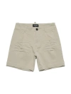 DSQUARED2 BEIGE SHORTS WITH CRUMPLED EFFECT