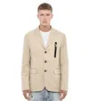 Dsquared2 Beige Solid Notched Lapel Blazer In Neutral