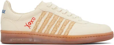 DSQUARED2 BEIGE SUMMER LOVERS RAFFIA BOXER SNEAKERS