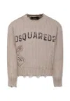 Dsquared2 Logo-print Sweater In Beige