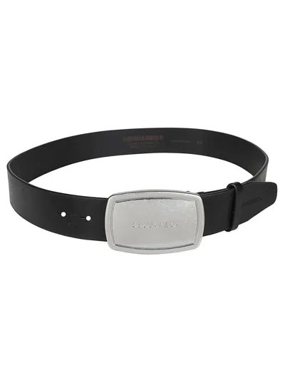 Dsquared2 Logo Plaque Belt In Black