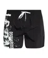 Dsquared2 Belt Design Logo Beach Shorts In Black