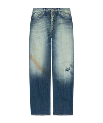 Dsquared2 Belt Loop Denim Trousers In Blue
