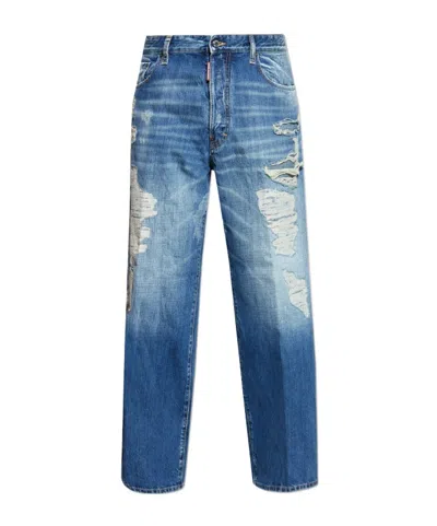 Dsquared2 Belt Loop Denim Trousers In Blue