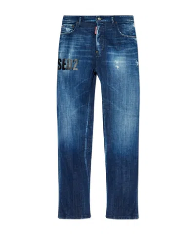 Dsquared2 Belt Loop Denim Trousers In Blue