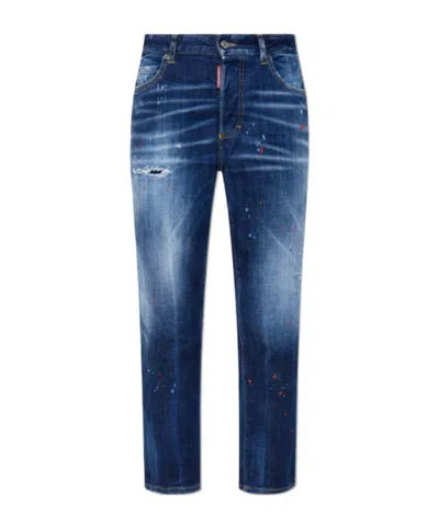 DSQUARED2 DSQUARED2 LOGO PATCH DISTRESSED JEANS