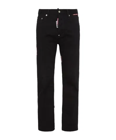 DSQUARED2 DSQUARED2 LOGO PATCH STRAIGHT-LEG JEANS