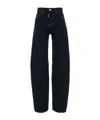Dsquared2 Twisted Stretch Denim Trousers Pockets In Black