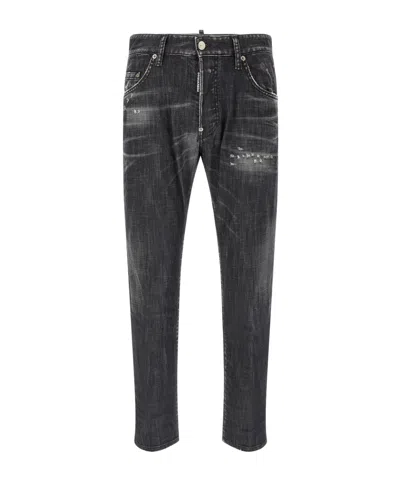 Dsquared2 Skater Jeans Distressed Detailing Belt Loops In Black