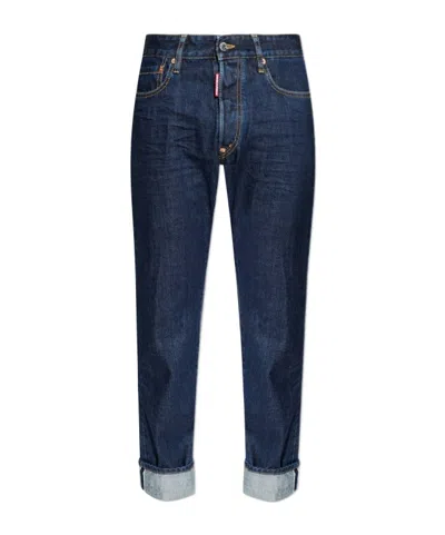Dsquared2 Tomboy Cuffed-hem Jeans In Blue