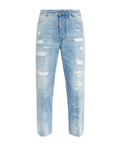 Dsquared2 Boston Distressed-detail Jeans In Blue