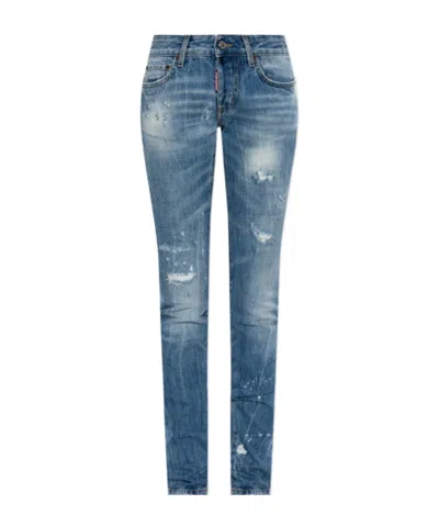 Dsquared2 Belt Loop Jeans In Blue