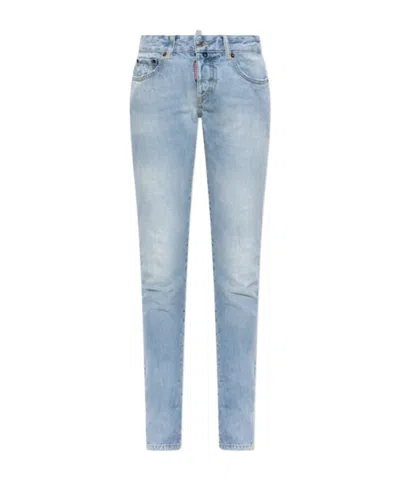 Dsquared2 Belt Loop Jeans In Blue