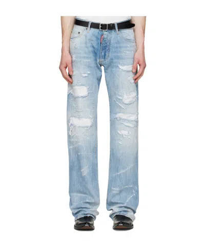 Dsquared2 Belt Loop Jeans In Blue