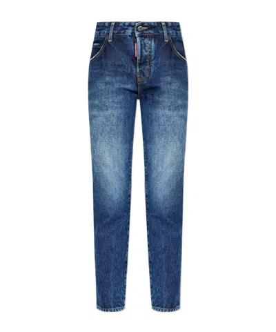 Dsquared2 Belt Loop Jeans In Blue