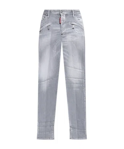 Dsquared2 Belt-loop Jeans In Gray