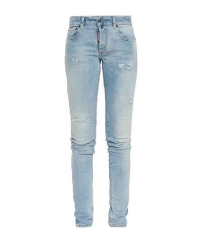 Dsquared2 Belt Loop Jeans In Blue