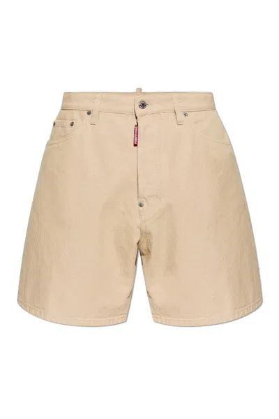 Dsquared2 Belt Loop Shorts In Neutral