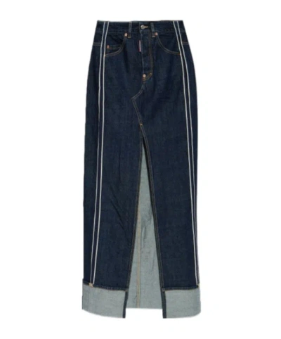 Dsquared2 Belt Loop Skirt In Blue