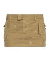 Dsquared2 Beige Short Skirt With Distressed Effect In Green