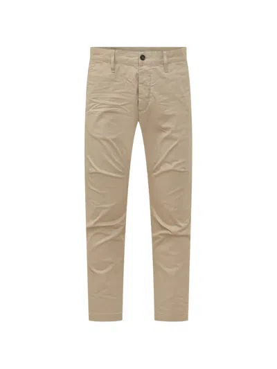 Dsquared2 Dsquared Beige Stretch Cotton Sexy Chino Pant In Animal Print