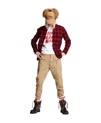 Dsquared2 Belt Ring Casual Pants In Nude