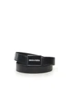 Dsquared2 Black Leather Belt With Logo Buckle In Black
