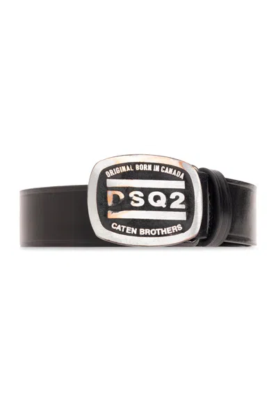 Dsquared2 Belt With Logo In Black