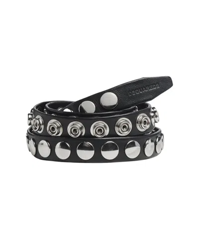 Dsquared2 Belt With Rivet Decoration In Black