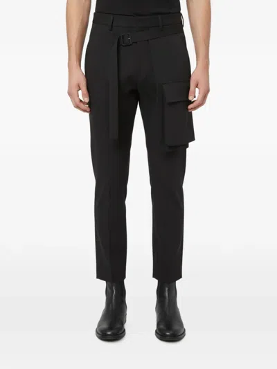 Pre-owned Dsquared2 Belted Asymmetric Cargo Pants In Black