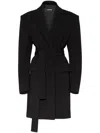 Dsquared2 Jersey Waist Tie Coat In Schwarz