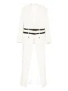 Dsquared2 Double-breasted Coat Featuring Belt Detail In White